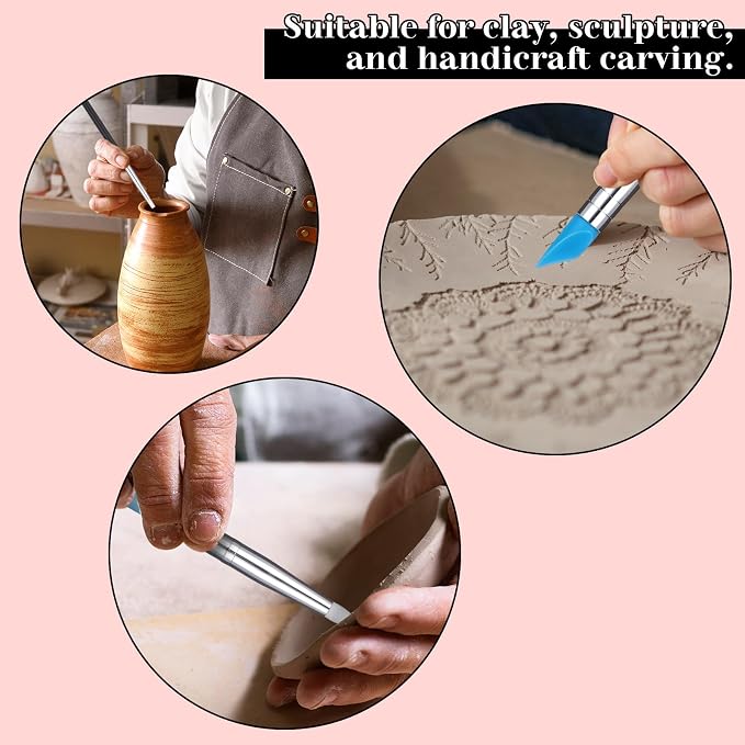 15PCS Silicone Clay Sculpting Tool, Pottery Tools Modeling Dotting Tool Resin - Image 3