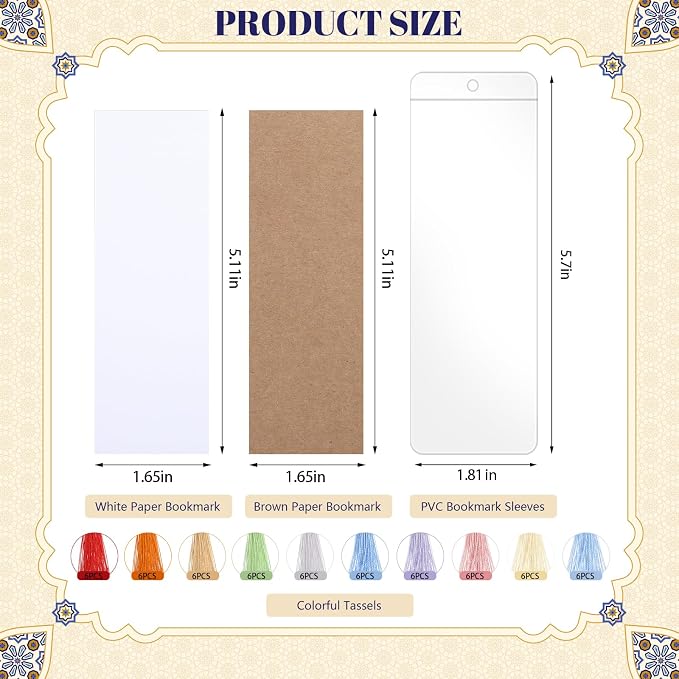 60 Sets Kraft Paper Blank Bookmarks - Image 2