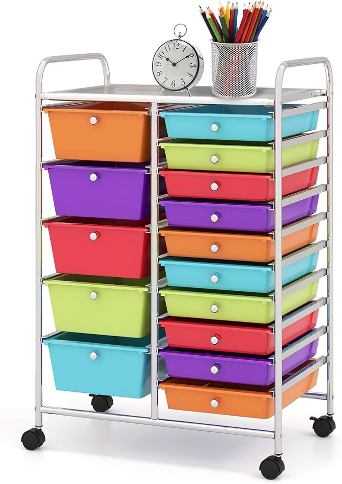 BECOMFORT 15-Drawer Rolling Cart by BECOMFORT