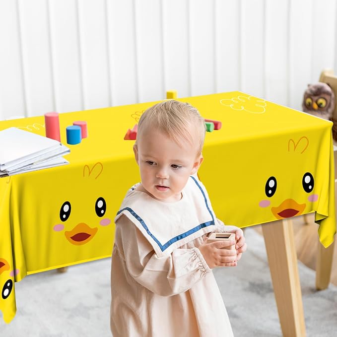 3pcs Yellow Duckie Table Cover, Waterproof & Easy to Clean, 70.8x42.5 inches - Image 3