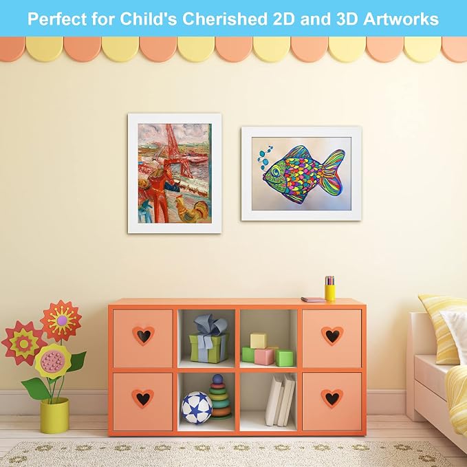Kids Art Frames, 9x12 Front Opening Kids Artwork Frames Changeable, Holds 50 Pcs - Image 6