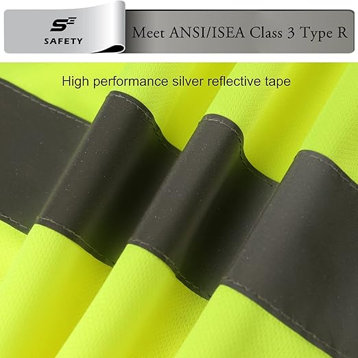 Hi Vis T Shirt Class 3 High Visibility Shirts for Men Safety Shirts with Reflective Strips and Pocket Breathable Construction Work Mesh Short Sleeve Yellow XL