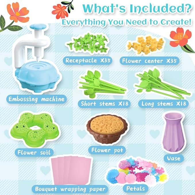Kufanda Arts and Crafts for Kids 4-6, Toddler & Creative Fabric Flower Bouquets - Image 2