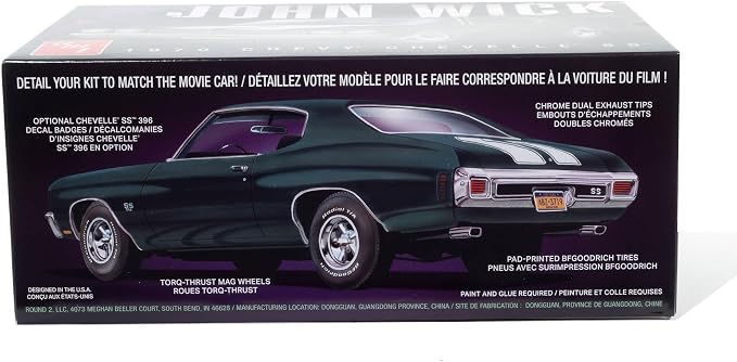 AMT 1970 Chevy Chevelle John Wick 1:25 Scale Model Kit - Image 2