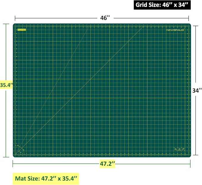 NEWBRAUG 36'' × 48'' Large Self Healing Cutting Double Sided 5-Ply Mat - Image 6