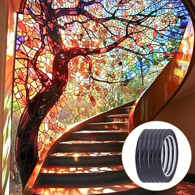 HOBBIESAY 1296 FT 6 Rolls 3mm PET Stained Glass Lead Lines Thin Stained Glass - Image 4