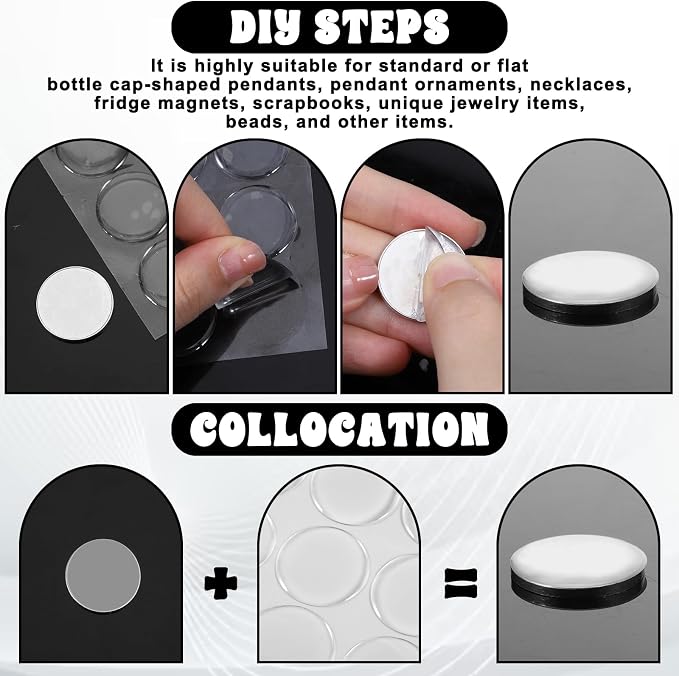100 PCS Epoxy Stickers 1" Round Epoxy Bottle Cap Stickers Clear Epoxy-Resin - Image 5