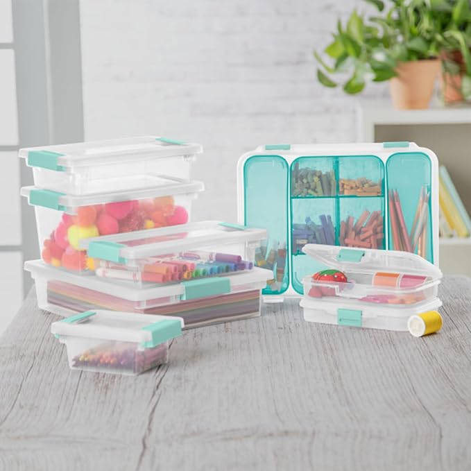 Sterilite 18-Pack Clip Box, Stackable Clear Plastic Bins - Image 4