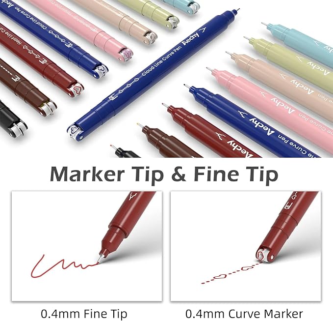 AECHY Colored Curve Highlighter Pens Set - Image 2