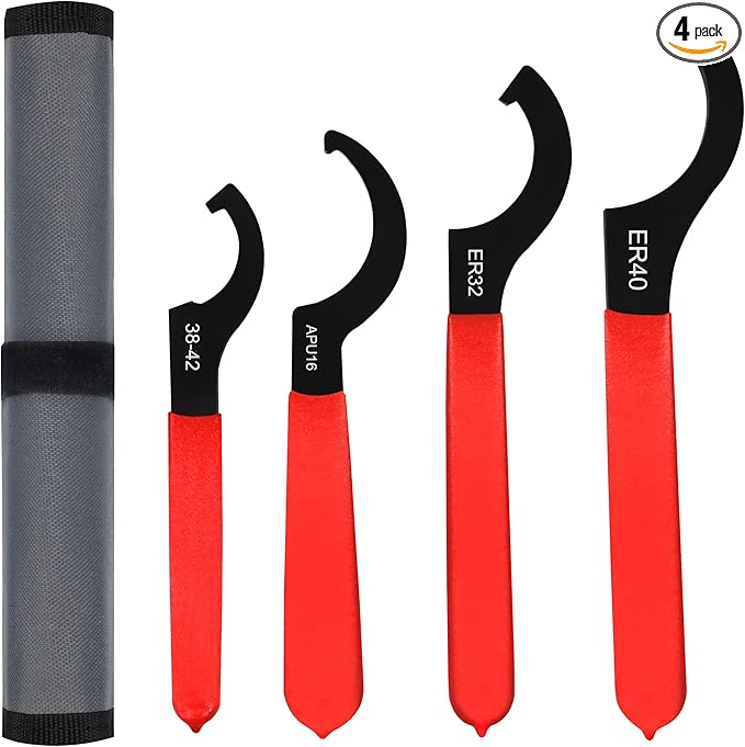 4pcs Coilover Spanner Wrench Set Adjustable Shock Wrench Heavy Duty Steel C Spanner for Most Coil Overs Shocks Adjustment and Suspension System