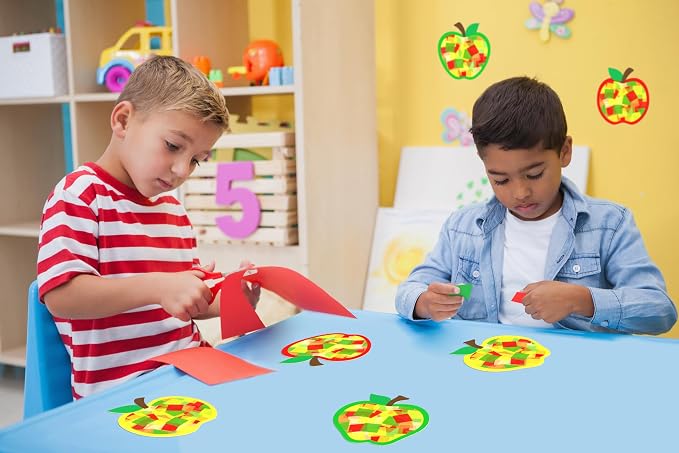Renbuzhu 40PCS Back to School Apple-Shaped Crafts Bulk: Tissue Paper Sign - Image 2