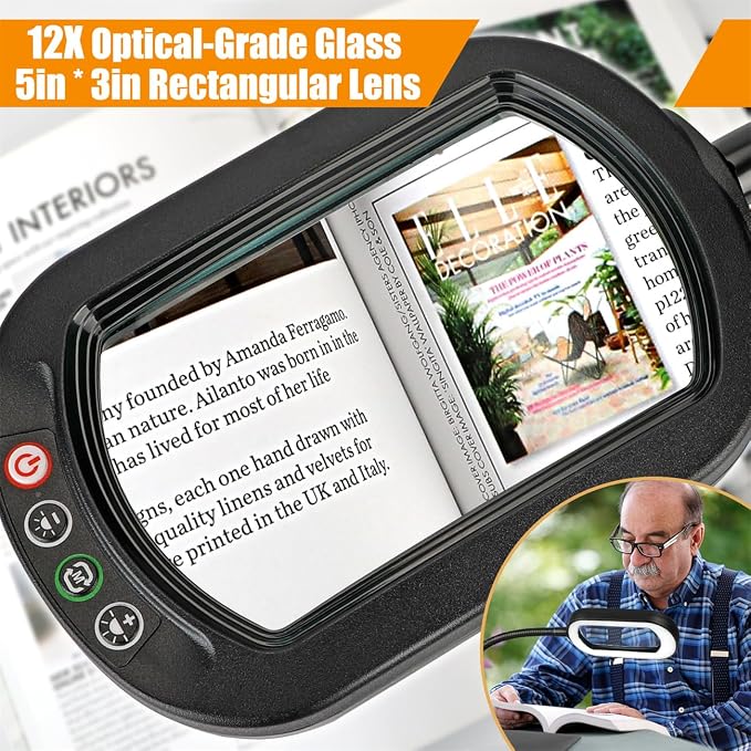 Veemagni 12X Rectangle Magnifying Glass - Image 2