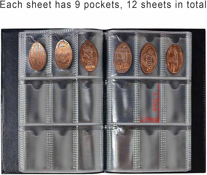 108 Pockets Pressed Penny Collecting Album Book, Portable Smashed Pressed Penny - Image 4