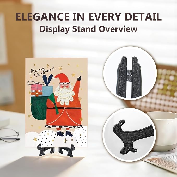 Artliving 3 Inch Black 12pcs/Set Plastic Easels Plate Display Stands Picture - Image 5