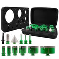 Diamond Tile Hole Saw Kit - KURSTOL 6/6/8/20/25/35/50/75/100mm Diamond Core Drill Bits+4/5" Finger Milling Bit+2" Beveling Chamfer Bit+SDS Adapter for Porcelain Ceramic Tile Granite Marble