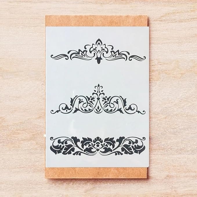 TIAMECH A4 Reusable Border Edge Flower Stencil - Image 6