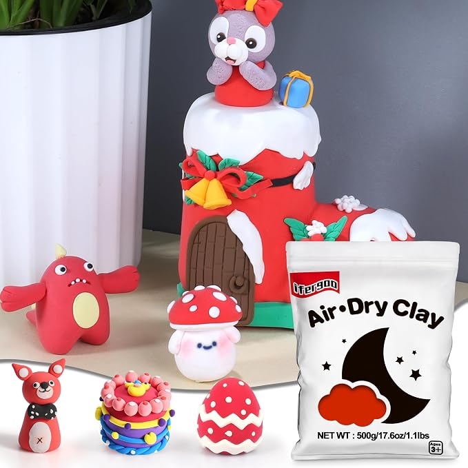 ifergoo Red Air Dry Clay - Image 3