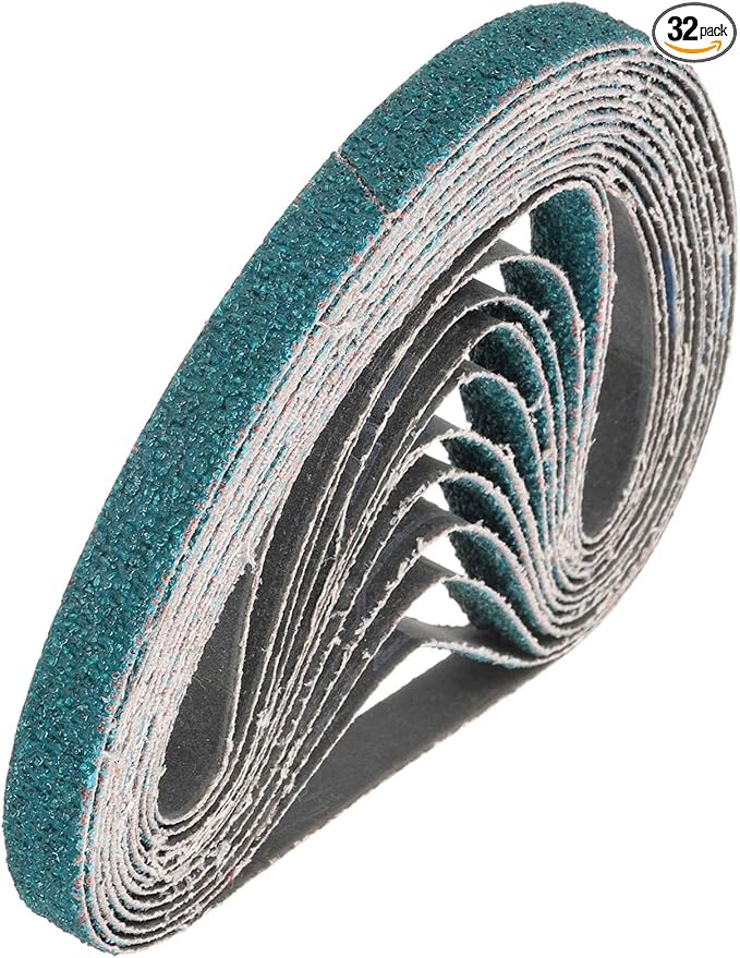 HARFINGTON 1/2 x 18 Inch Sanding Belts, 32 Pcs 40 Grit Zirconia Abrasive Belt Sander File Belt for Woodworking, Metal Polishing, Knife Sharpener