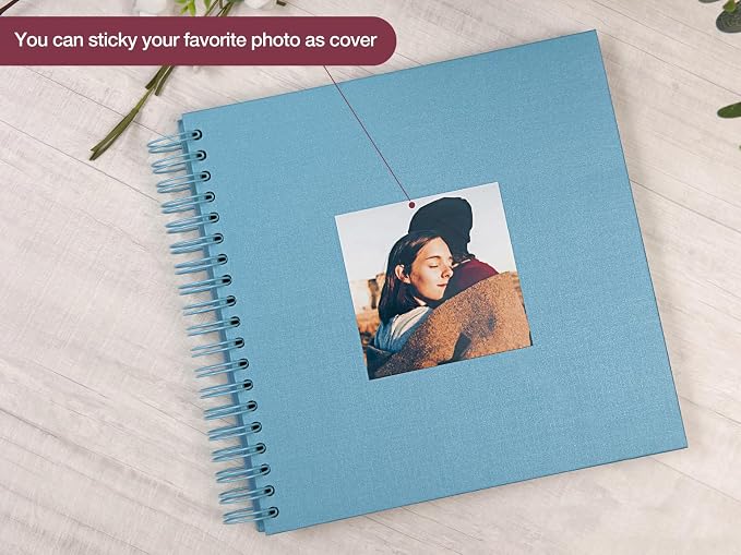 potricher 10 x 10 Inch DIY Scrapbook Photo Album 80 Pages Thick Kraft Blank - Image 2