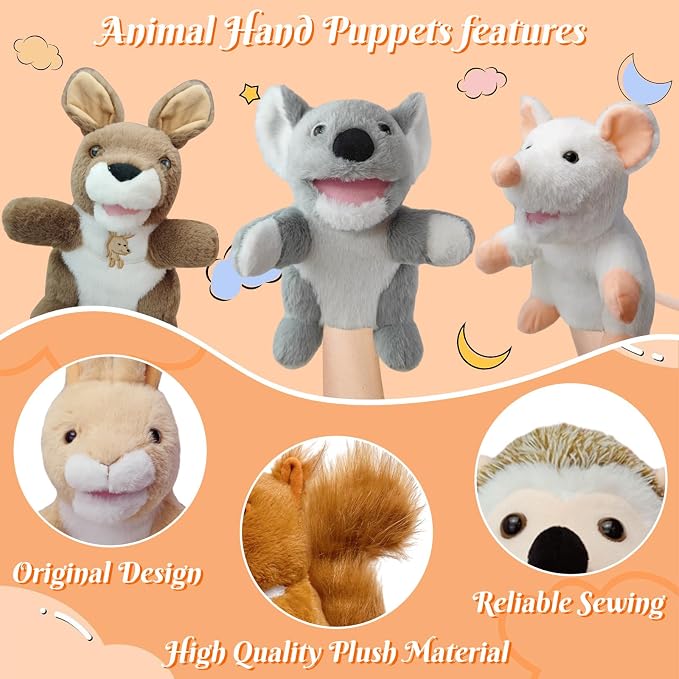 6 Pcs Animal Hand Puppets for Kids - Image 2
