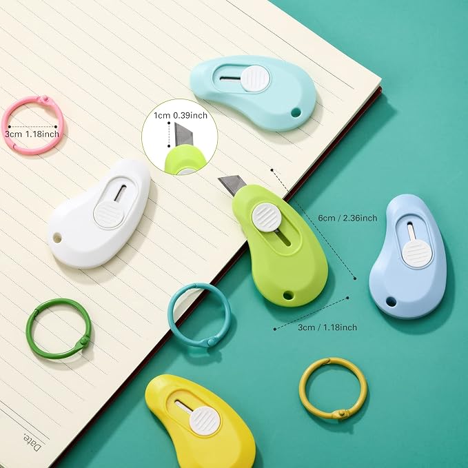 6 Pieces Mini Keychain Box Cutter Small Cute Utility Knife Box Cutter - Image 2