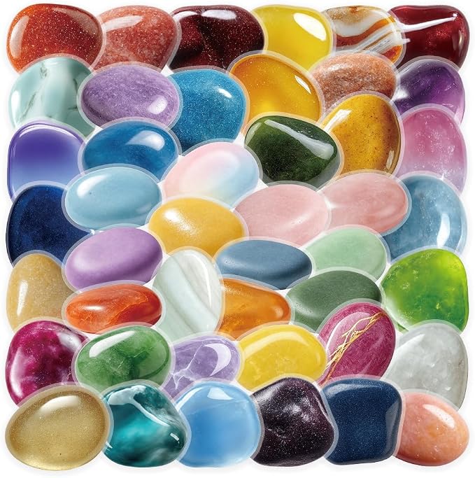 50Pcs Transparent Pebble Stickers - Image 8