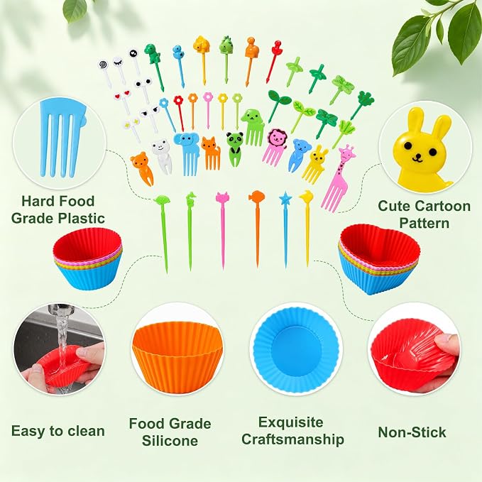 XANGNIER 104 Pcs Silicone Lunch Box Dividers - Image 5