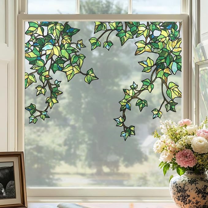 Original Hand Drawn Stained Glass Window Hanging Cling by ChicSkin