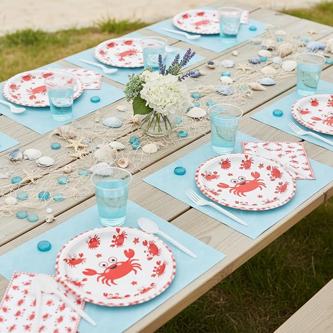 40Pcs Seafood Boil Party Supplies Plates and Napkins - Image 6