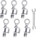 6-Pack Small C Clamps – 304 Stainless Steel Beam Clamps with M6 Screw Ring | Adjustable, Rust-Resistant I Beam Clamps for Ring Beams, Welding, Woodworking, Plants & Desk Use. Wide Jaw Openings (20MM)