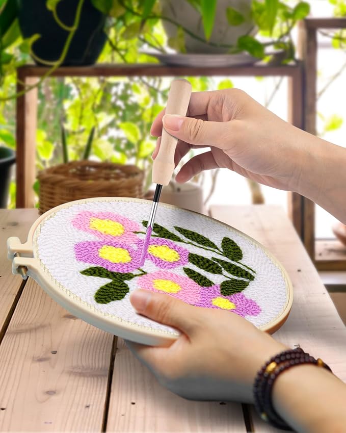 TINDTOP Punch Needle Kits, Flowers Punch Embroidery Kits - Image 4