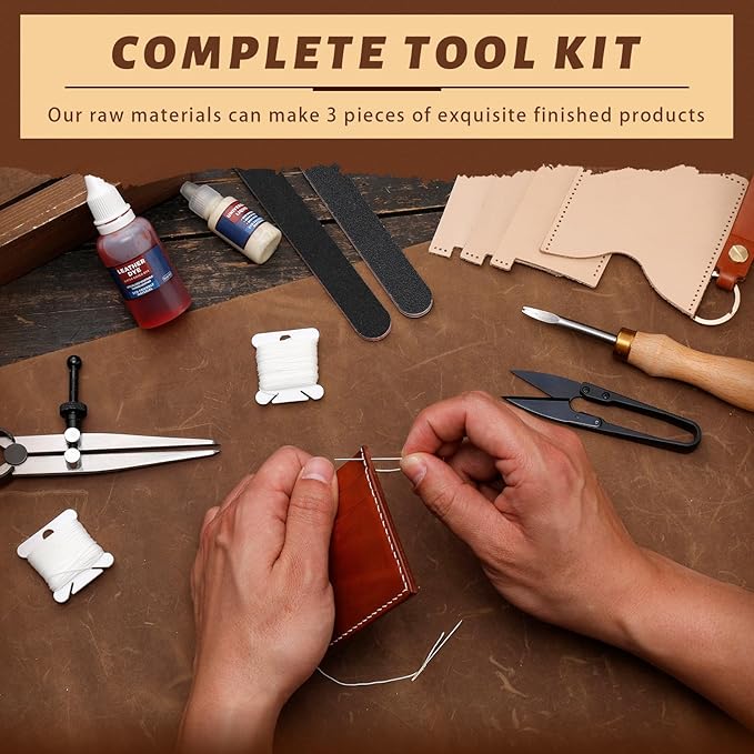 CBHGFEA 51-Piece Leather Working Kit: CBHGFEA Craft Tools Set - Image 3