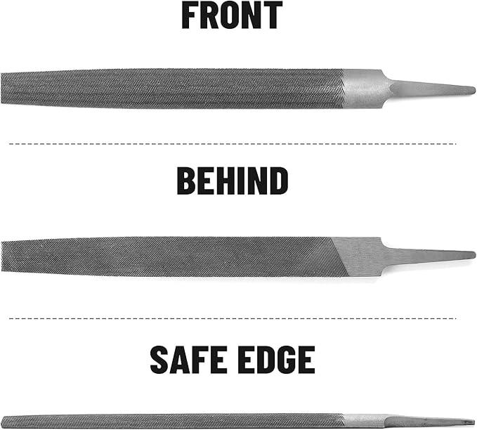 8" Half Round Medium Cut File, Double Cut Teeth, Made of High Carbon Steel, Half Round Hand File Without Handle, Suitable for Shaping Metal, Wood, etc.
