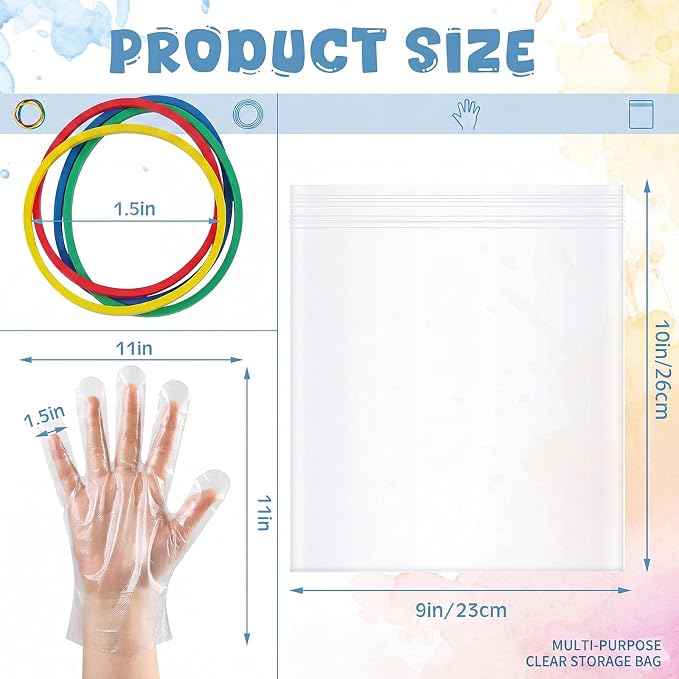 500 Pcs Rubber Bands Kit for Tie Dye Projects Craft Project Colorful Elastic - Image 4