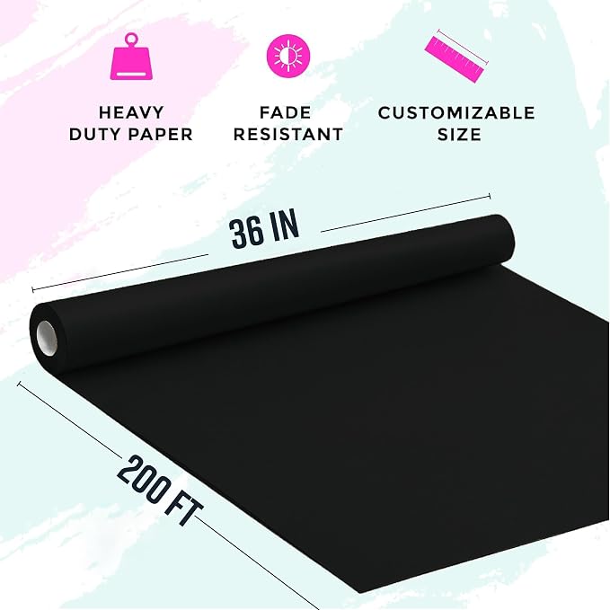 Bryco Goods 36” x 2400” Black Kraft Paper Roll - Image 2