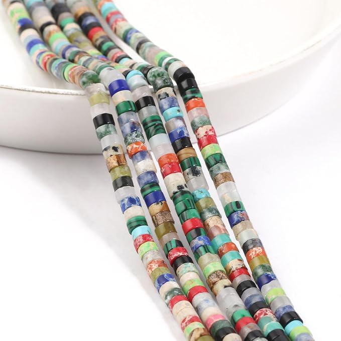 150Pcs 4×2mm Natural Mixed Color Spacer Stone Beads - Image 6