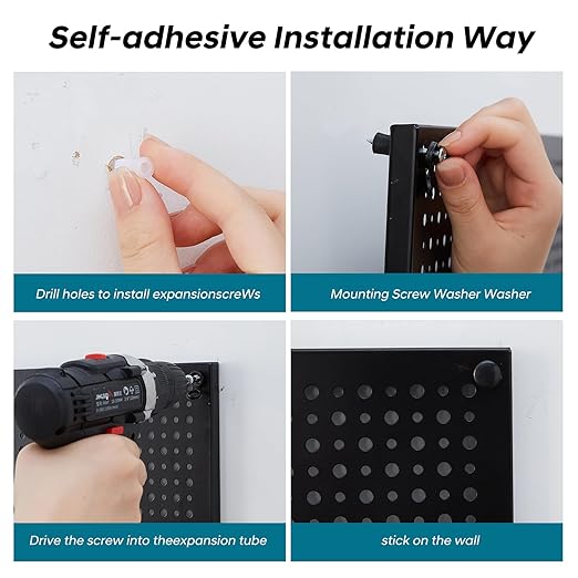 Pegboard kit with Accessories,Includes 2 Pack 16" X 24" Steel Pegboard and 120 PCS Varied Pegboard Accessories,can be Used for Tool Storage and Garage Organization. (Red Box)