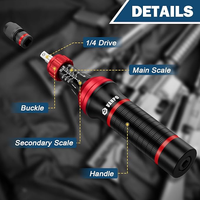 Torque Screwdriver, 64 Pcs 10-70 Inch Pound Torque Screwdriver Set with T-Bar & S2 Bits, Accurate 1/4" Small Torque Wrench Screwdriver for Bike, Scope Mounting & Device Assembly