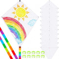 B bangcool DIY Kids Kite Blank Kites Making Painting White Paper Blank Kites by Bbangcool