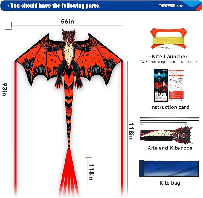 SGftre Complete Kite with Handle, Line & Accessories, Family Outdoor Activities - Image 4