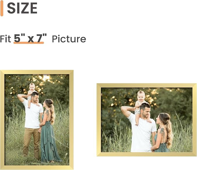 upsimples 5x7 Picture Frame Set of 3, Made of High Definition Glass - Image 5