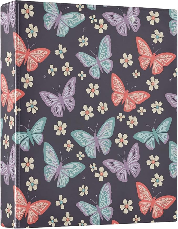 Butterfly Insect Flower Round Ring Binders 1.5 Inch Biology Botany Natural by Wamika
