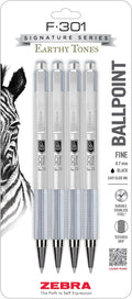 Zebra Pen F-301 Signature Series Retractable Ballpoint Pen, Stainless-Steel by ZebraPen