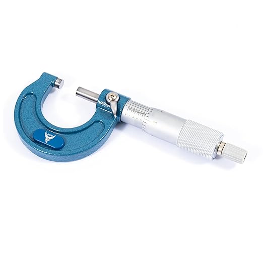 PEC Tools 0-1” Outside Micrometer, Industrial-Grade Precision Measuring Tool, Hardened Steel, High-Accuracy Micrometer with Ratchet Stop & Carbide-Tipped Measuring Faces for Machining & Engineering