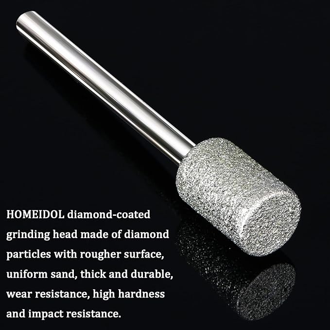 Stone Carving Set Diamond Burr Bits Compatible with Dremel, 20PCS Polishing Kits Rotary Tools Accessories with 1/8’ Shank for Carving, Engraving, Grinding, Stone, Rocks, Jewelry, Glass, Ceramics