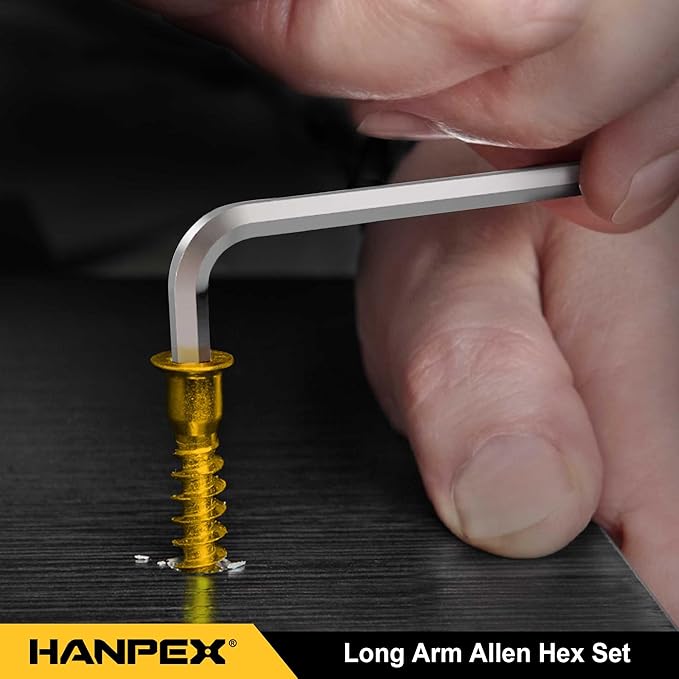 Long Arm Hex Key Set with Ball End, Ball-End Hex Allen Wrench, Chrome Vanadium Steel(Cr-V) Tamperproof TORX L- Key Set (9Pc Metric)