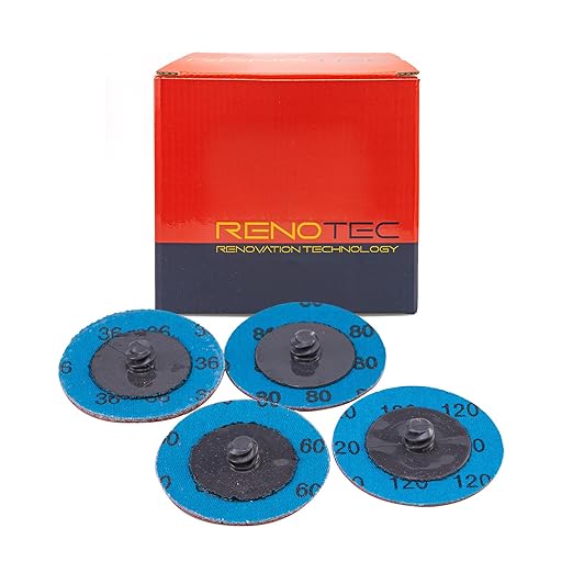 2" Ceramic Sanding Discs, Heavy Duty, Quick Change TR, (#36/60/80/120 Each 5 Pcs), 20 Pcs Pack, 1 pad Holder
