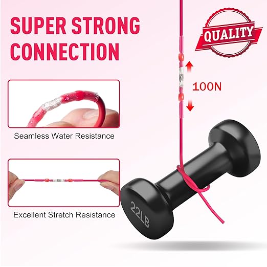 Kuject 500PCS Solder Seal Wire Connectors AWG 22-18, Red Solder Seal Heat Shrink Butt Connectors Terminals Solder Sleeve Waterproof Wire Splice Connector for Marine Automotive Boat Wire Joint