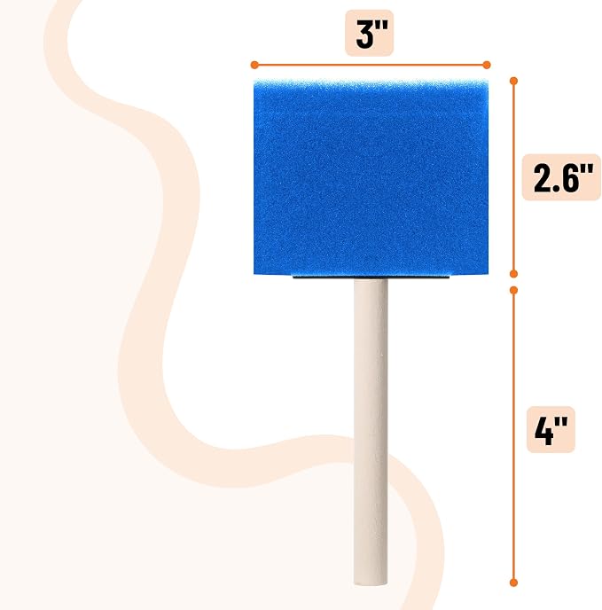 Bates- Foam Paint Brushes, 24 Pack, Sponge Paint Brush - Image 3