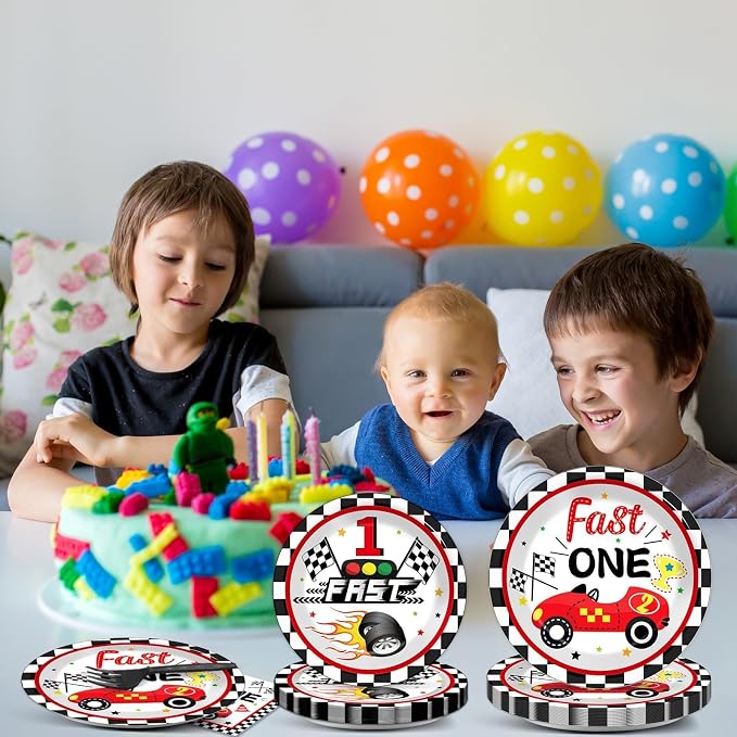 Fast One Birthday Decorations for Boys Racing Car 1st Birthday Party Supplies - Image 7